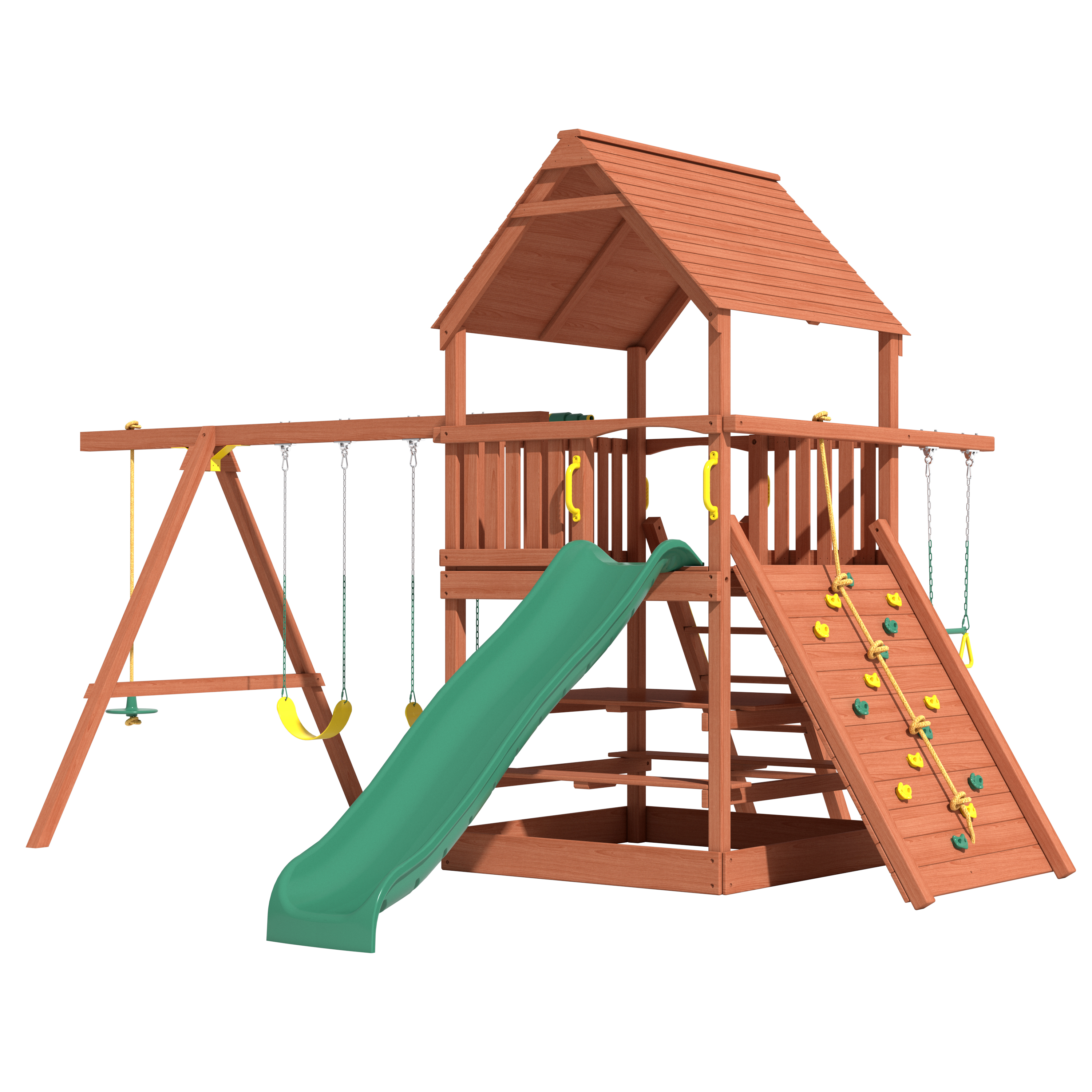 Wooden Swing at Slide Set - Ginawa mula sa Chinese fir